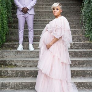 Handmade pink maternity shoot/baby shower dress